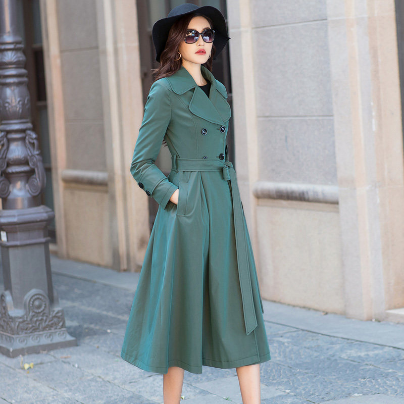 2019 new pattern spring and autumn Windbreaker Mid length version tailored collar Frenum Double-breasted coat Self cultivation Show thin Windbreaker coatin the Women's clothing/Boutique , Windbreaker  category - from Buy2taobao.com to provide professional Taobao agent buy service