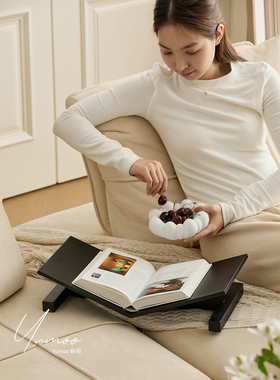 屿陌中式榆木V形书架桌面杂志收纳置物架客厅书房装饰摆件