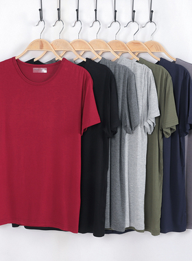 夏季休闲运动睡衣短袖宽松半袖圆领薄款家居打底衫莫代尔柔软滑爽