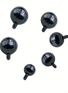 G23钛合金黑色外螺纹圆球F-136钛外牙铆钉适用于内牙穿孔穿刺饰品