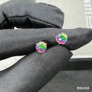 F136钛合金内螺纹替换饰品头4MM6MM渐变蹦迪球百慕大蓝变色球舌钉