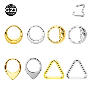 G23钛合金daith人脸三角形鼻环耳骨环无缝鼻圈耳圈人体穿刺饰品