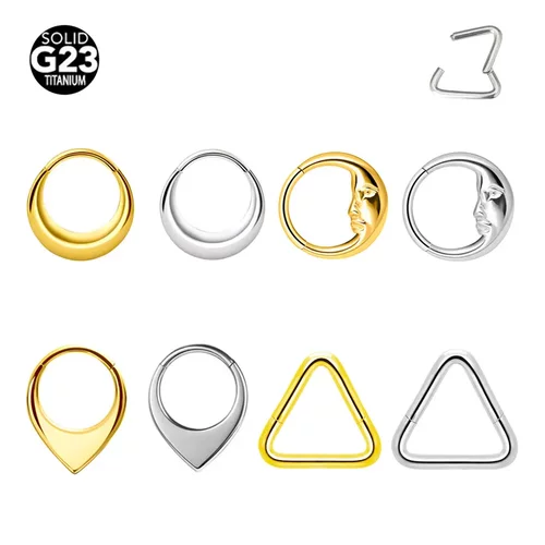 G23钛合金daith人脸三角形鼻环耳骨环无缝鼻圈耳圈人体穿刺饰品