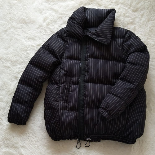 面包服时尚条纹短款加厚羽绒服