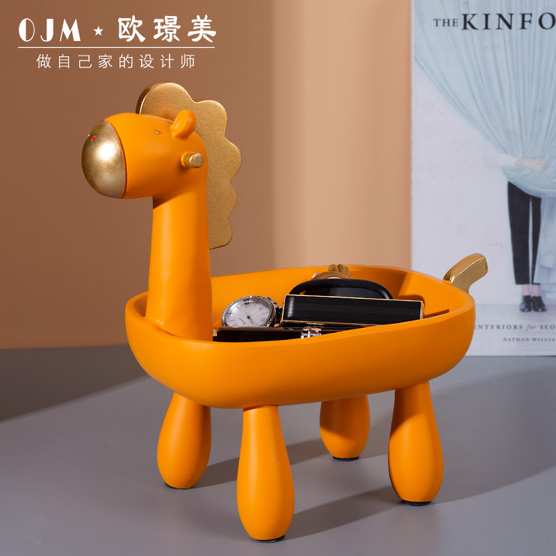 轻奢时尚积木马收纳摆件高颜值创意家居客厅茶几卧室床头柜装饰品