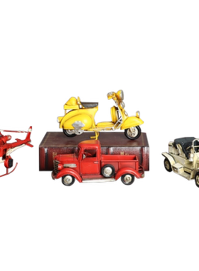 复古风铁皮怀旧巴士轮船摆设模型