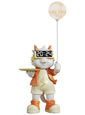 原创轻奢卡通机械龙客厅大型落地摆件电子闹钟电视柜沙发旁装饰灯