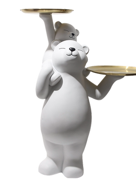 母子熊落地摆件简约卡通家居饰品