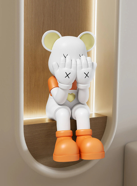 轻奢简约时尚坐姿暴力熊公仔玄关客厅电视柜橱窗装饰大型落地摆件