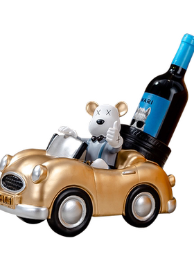 创意暴力熊红酒架卡通风酒柜摆件