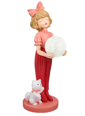 女孩抱灯落地摆件可发光创意家居北欧简约客厅卧室床头柜旁装饰品