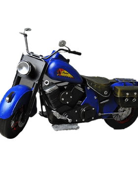 欧璟美铁皮摩托车模型摄影摆件