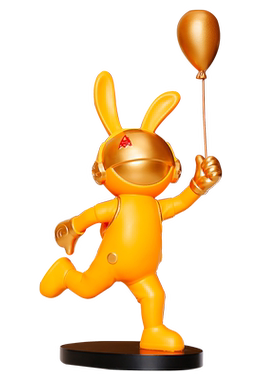 卡通举气球兔儿童房装饰品摆件