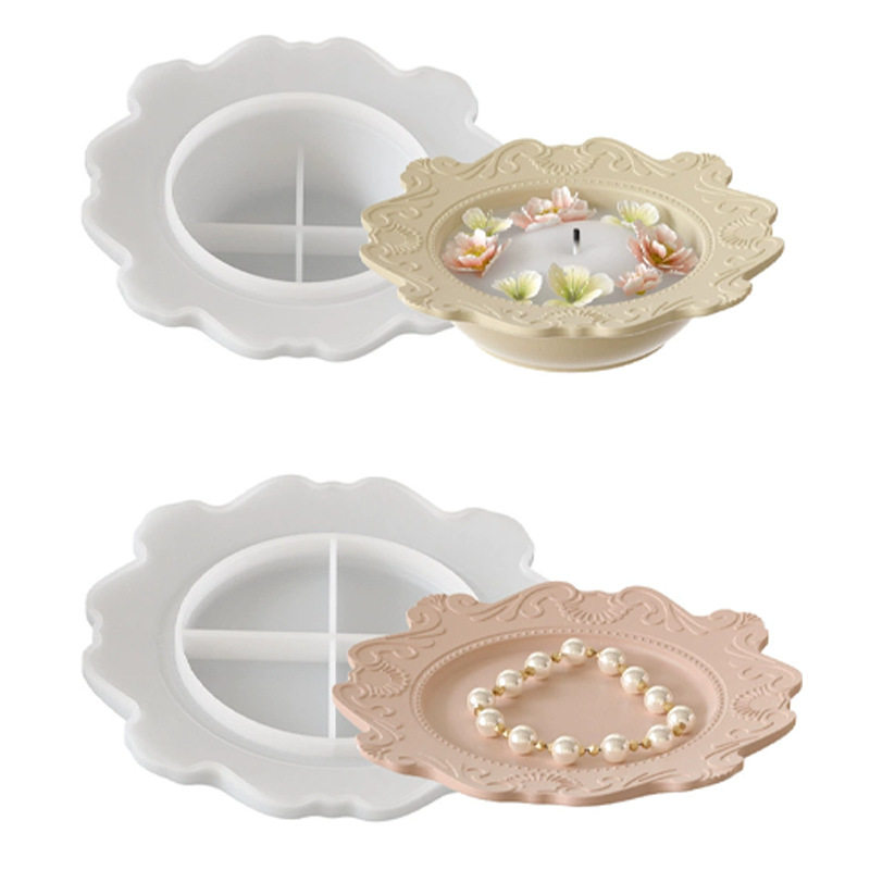 轻奢浮雕花纹收纳碗硅胶模具DIY