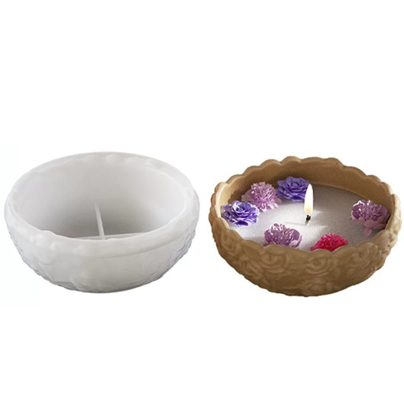 DIY水晶滴胶香薰蜡烛碗玫瑰花纹