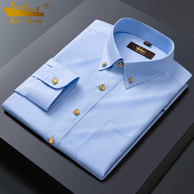 金盾金属铜扣衬衫男长袖礼服款