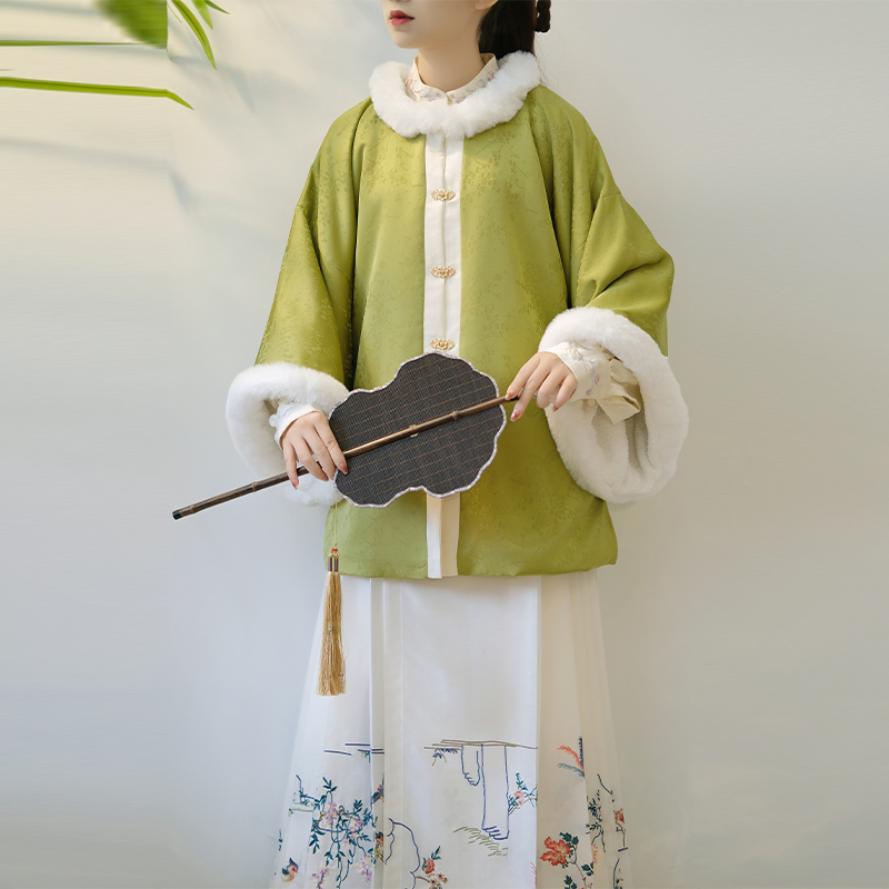 柏粟原创汉服女昭君袄明制外袄对襟立领衬衣加绒日常秋冬款