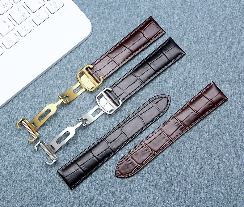 适配卡地亚手表表带真皮男女原装坦克TANK伦敦solo钥匙卡历博