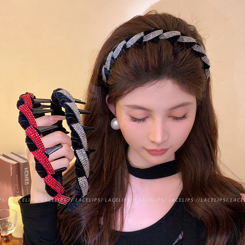 轻奢闪钻丝绒带齿发箍女高级感洋气时尚头箍高颅顶发卡洗脸头饰冬,饰品/流行首饰/时尚饰品新,发饰,淘宝优惠券,粉丝福利购,淘宝优惠卷