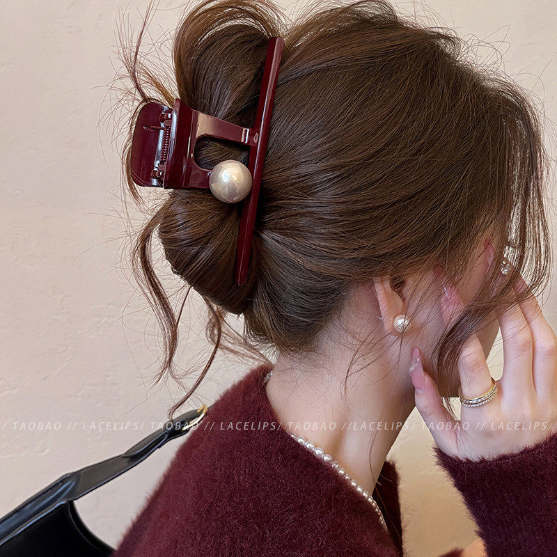 安可拉红珍珠头发抓夹大号发量多鲨鱼夹发夹女后脑勺2025新款发饰,饰品/流行首饰/时尚饰品新,发饰,淘宝优惠券,粉丝福利购,淘宝优惠卷