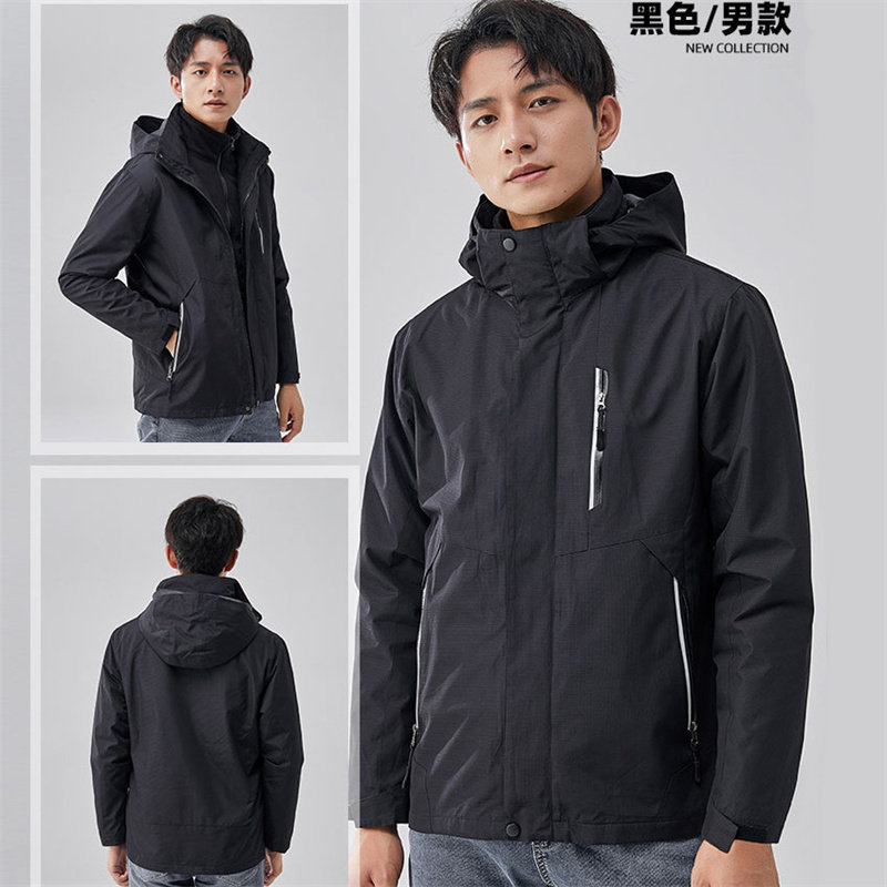 冲锋衣女三合一可拆卸户外外套秋冬季两件套男加绒加厚反光登山服