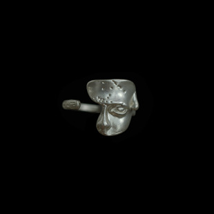 Vintage古着Ancient silver mask with an open ring复古银戒指