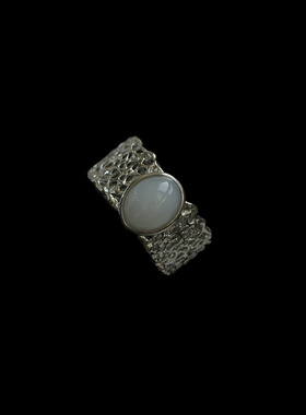 古着vintgae复古Texture elliptical gemstone ring戒指