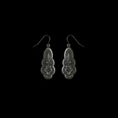古着vintage复古Antique earrings耳饰 oval silver carved