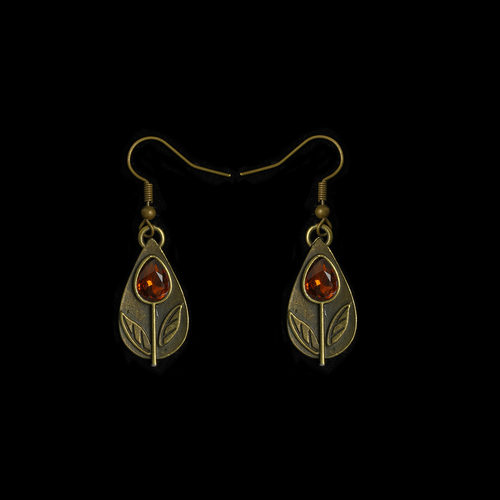 Vintage古着复古红色石耳环