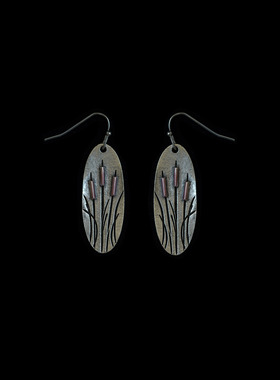 Vintage古着Reed grass ethnic style earrings复古耳环