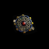 Vintage古着Lotus ring复古银色戒指 enamel living mouth