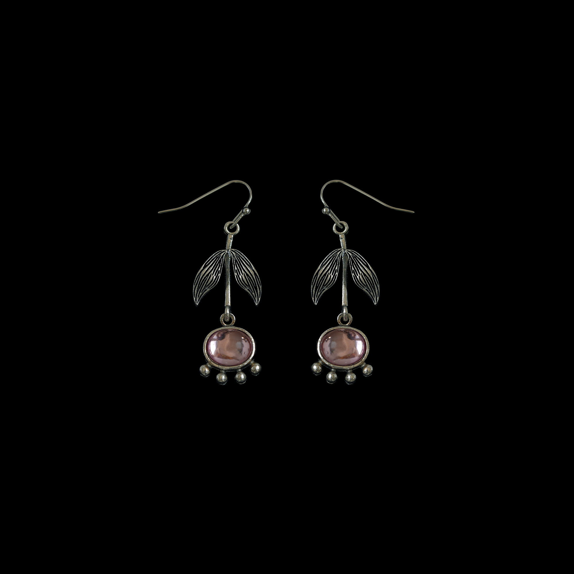 古着vintage复古Leaf shaped purple earrings耳饰