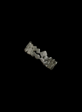 古着vintage银matte方格戒指