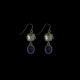 古着vintage复古Ancient earrings戒指 flower silver amethyst