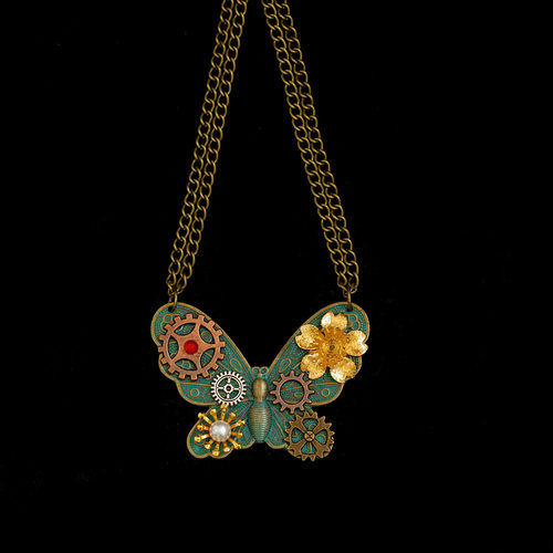 Vintage古着butterfly项链