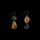 plated Vintage古着Orange silver earrings复古耳环