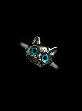 Vintage古着Soulful Cat Vintage Silver复古戒指