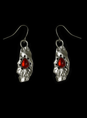 Vintage古着Ancient Red Stone Earrings复古耳环