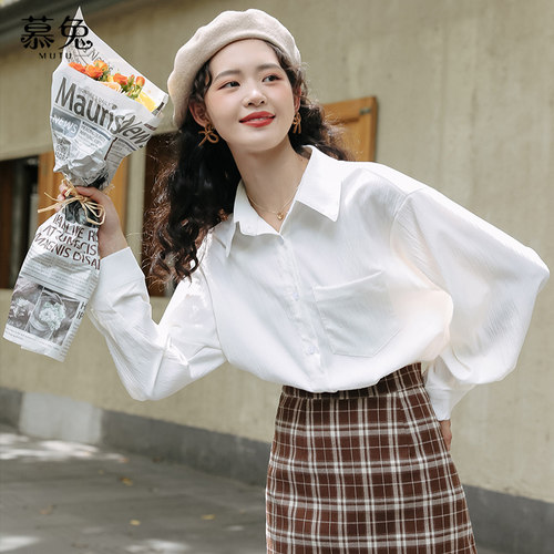 长袖衬衫慕兔chic盐系
