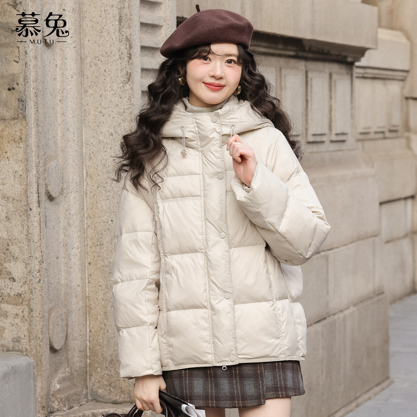 慕兔韩系黑色连帽棉衣棉服女2025冬季新款加厚保暖面包服外套上衣,女装/女士精品,棉衣/棉服,淘宝优惠券,粉丝福利购,淘宝优惠卷