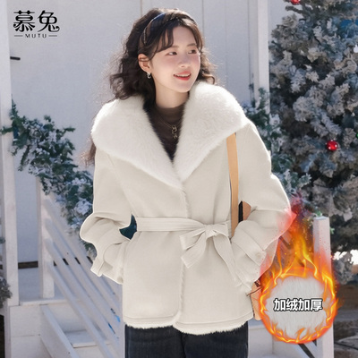 慕兔高级感毛绒大衣外套