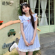 慕兔学院风格 小个子假两件a字裙子 新款 子飞飞袖 连衣裙女2025夏季
