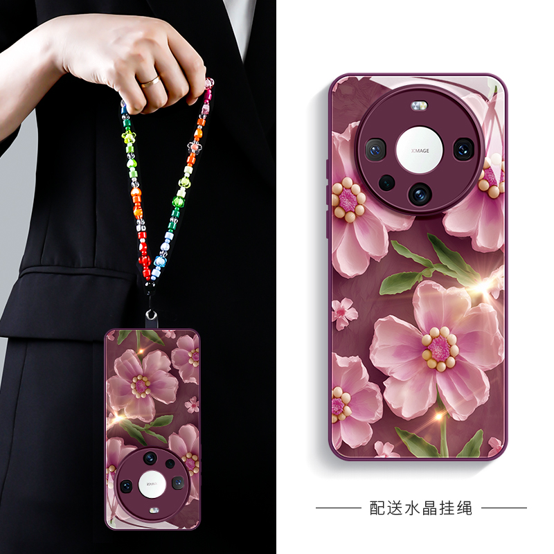 适用华为mate60手机壳新款mate60pro带挂绳50pro女款40epro奢华高级感30镜头全包pro+防摔保护套m60外壳小众