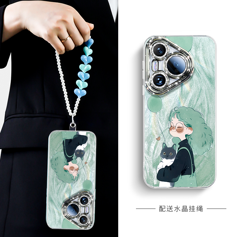 适用华为pura70手机壳新款pura70pro高级感p60全包镜头p50带挂绳p40pro+防摔2024外壳ultra手机套p70女pro十