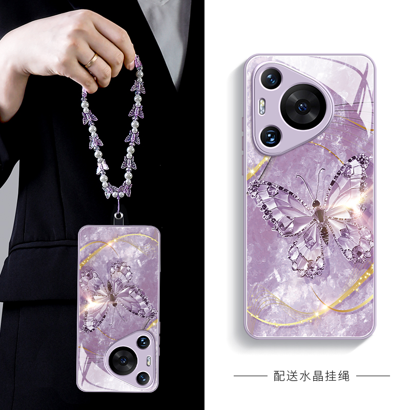 宝石蝴蝶适用华为pura70手机壳