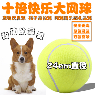 签名网球9.5寸充气大网球 宠物大网球狗狗充气大网球十倍快乐网球