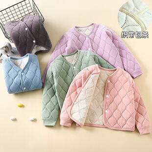儿童校服神器棉服保暖外套加绒加厚三层夹棉秋冬男童女童学生棉袄