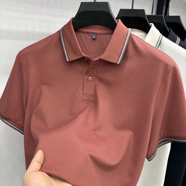 中年含棉半袖POLO衫男士短袖Polo衫