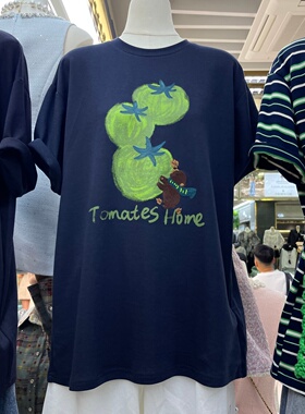 2026春夏新款时尚刺绣设计感宽松百搭T恤女显瘦休闲圆领上衣ins潮