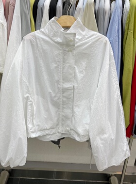 启点 2026春新款韩版宽松百搭抽绳设计休闲薄款防晒短外套女上衣